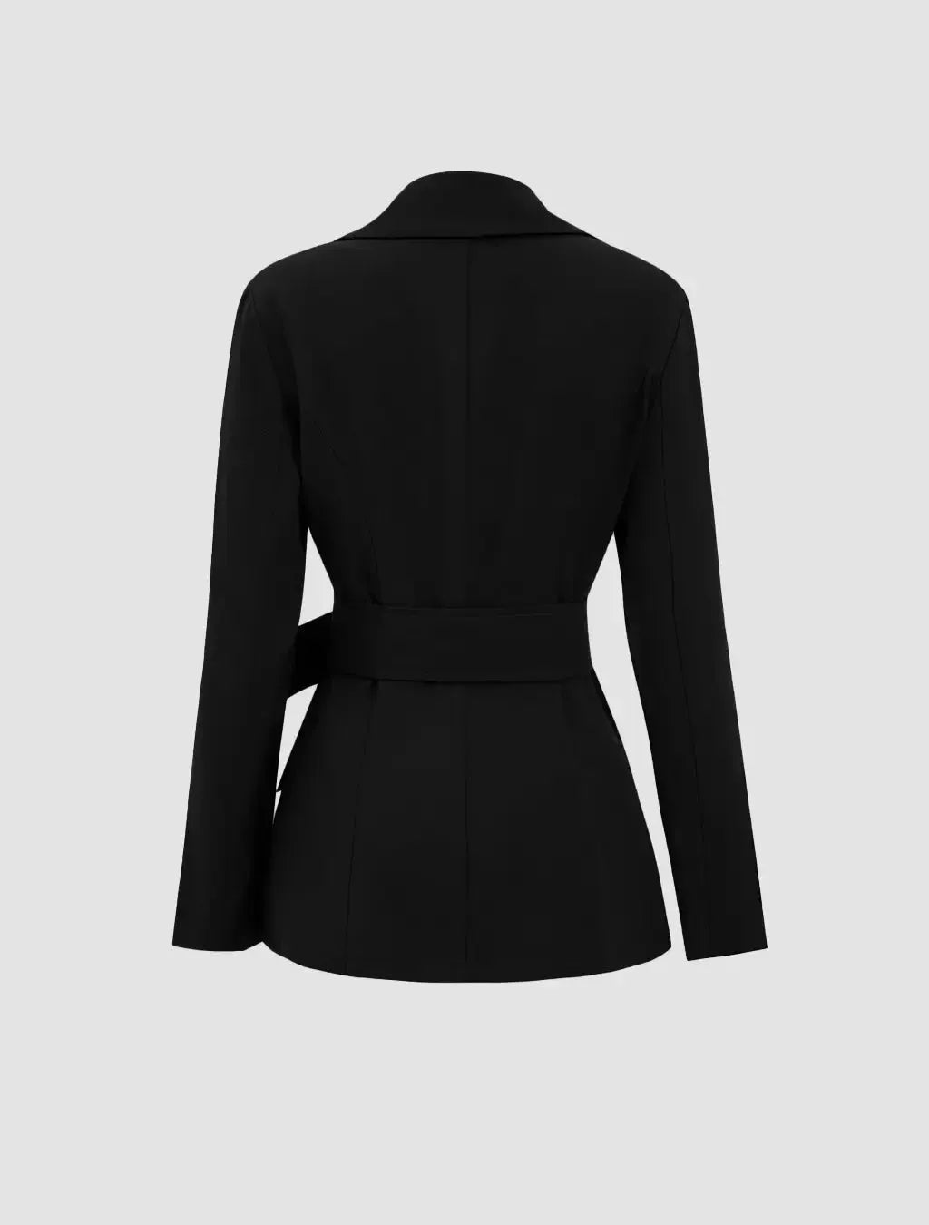 Notched Lapel Belted Blazer And Trousers Set