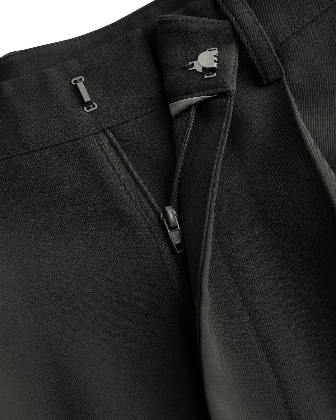 New Nostalgia Pleated Wide Leg Trousers In Black